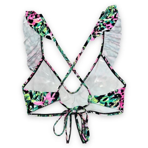 NEW LA LA Swim Floral Cheetah One Piece Swimsuit Swimwear Women’s Size Medium - Picture 6 of 9